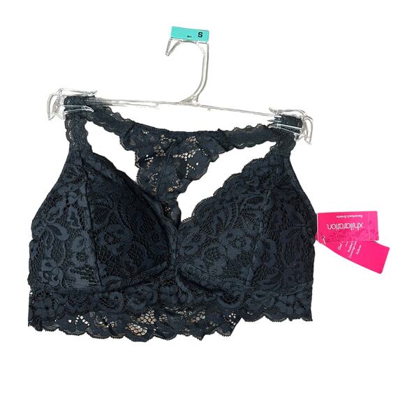 Xhilaration Black Push-Up Racerback Lace Bralette - Size Small - NWT - Picture 1 of 7